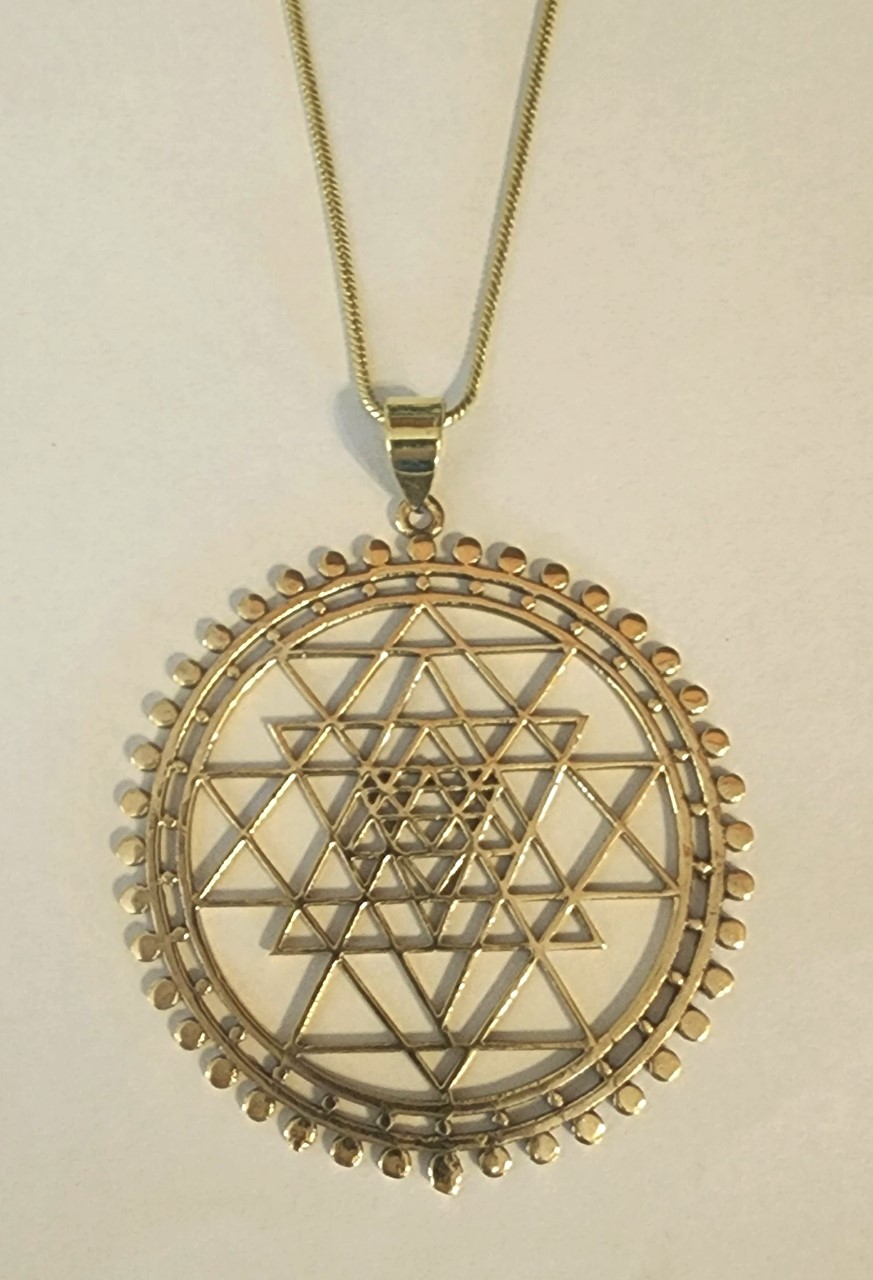 Sunward Pendant Sri Yantra Necklace Sacred Geometry Chakra Energy Necklace  Gift