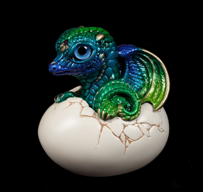 Emerald Peacock Hatching Dragon by Windstone Editions #DG-EPHD