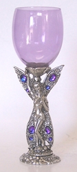 Fairy Flower Glass Pewter Wine Glass 