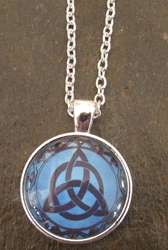 Glass Domed Triquetra Pendant  