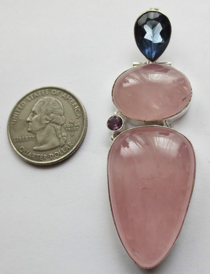 healing rose quartz pendant