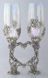 Crystal Vine Heart Pewter Wedding Handfasting Glasses Crystal Vine Heart Pewter Wedding Handfasting Glasses