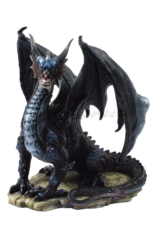 Black Dragon Sitting Up Statue WU75204AA