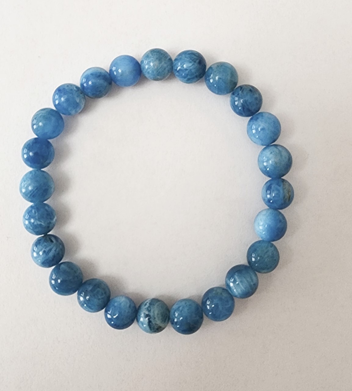 Clear buying Blue APATITE bead bracelet for Men