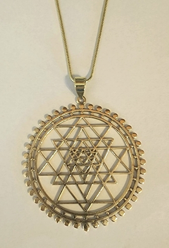 Luxtrada Orgonite Necklace Sri Yantra Pendant Sacred Geometry