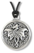 Celtic Wisdom Pendant CW2 - Dragon.  Inscribed on back: Believe in yourself and magic will happen 