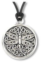 Celtic Wisdom Pendant Dragonfly  Inscribed on back: Heal the past, Live the present, Dream the future 