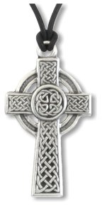 Celtic Wisdom Pendant CW6 - Celtic Cross.  Inscribed on back: Blessed Be 