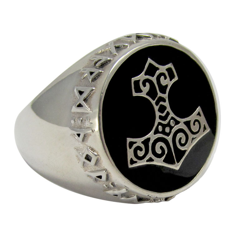 Large Silver Bronze Thors Hammer Ring TRI1335   MagicalOmaha Sterling Silver Thor S Hammer Signet Ring2 