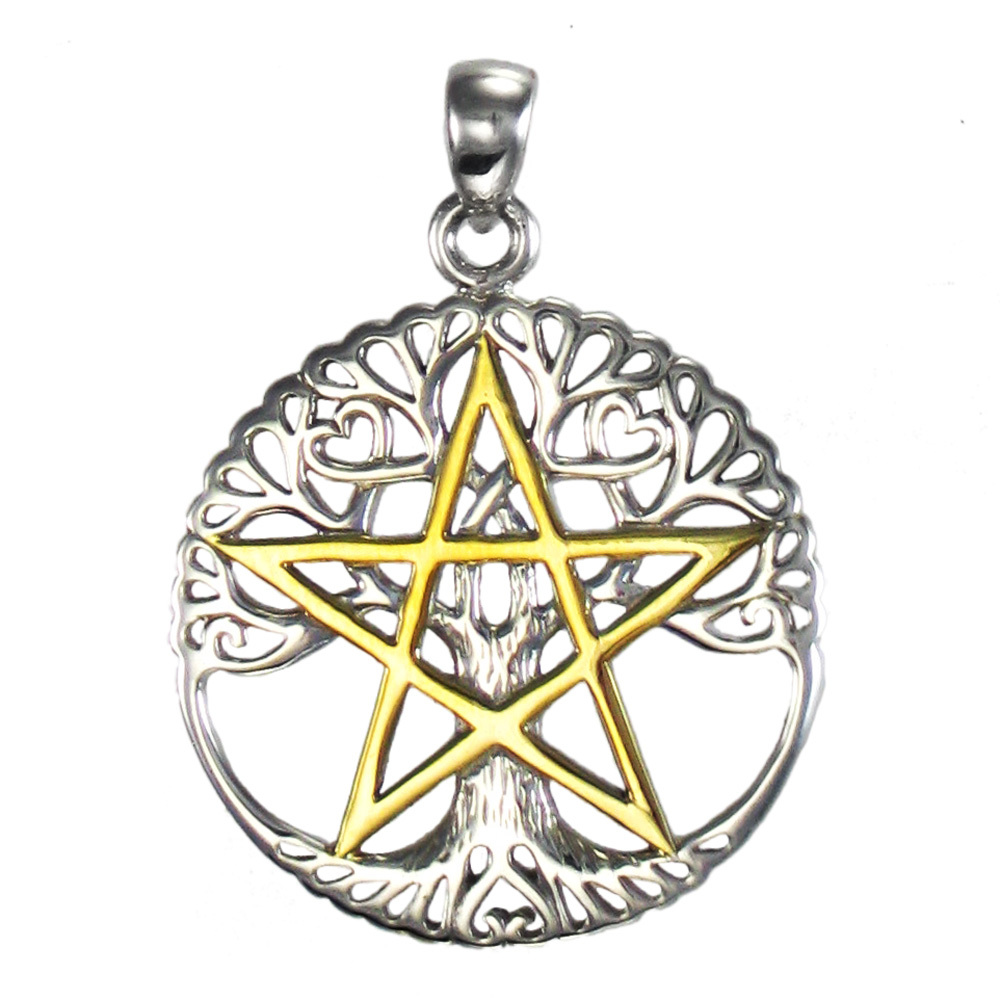 即納/大容量 MM Vermeil Crescent Moon Pentacle Pend