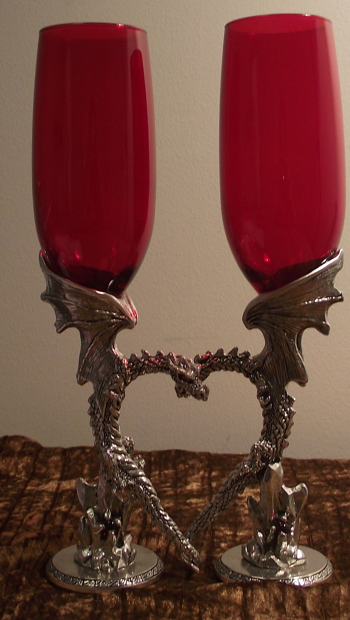 - Dragon Heart Glasses-Pewter Toasting Glasses #AT-DHG
